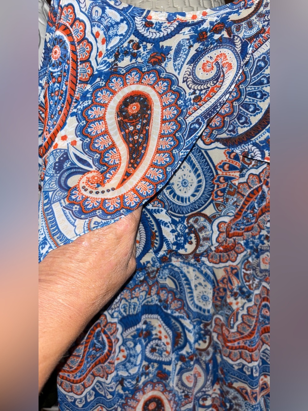 Xhilaration Blue and Coral Paisley Maxi Dress - Picture 5 of 9